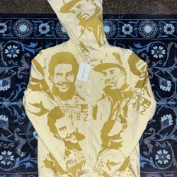 ASAALI CARTEL PRINT HOODIE (CREAM/GOLD)