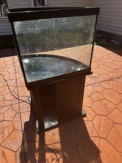 55 gallon bow front aquarium with stand