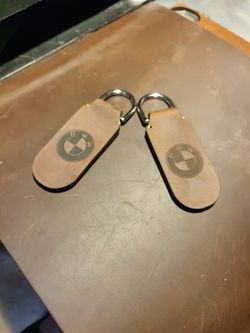 (Handmade) BMW keychain genuine Leather