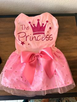 MEDIUM: Idepet Princess Dog Dress in Pink
