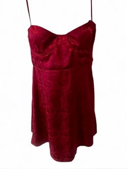 Size M Burgundy Satin Mini Dress 