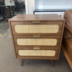 Drawer Dresser, Rattan Chest of Drawers with 3 Drawers Dresser