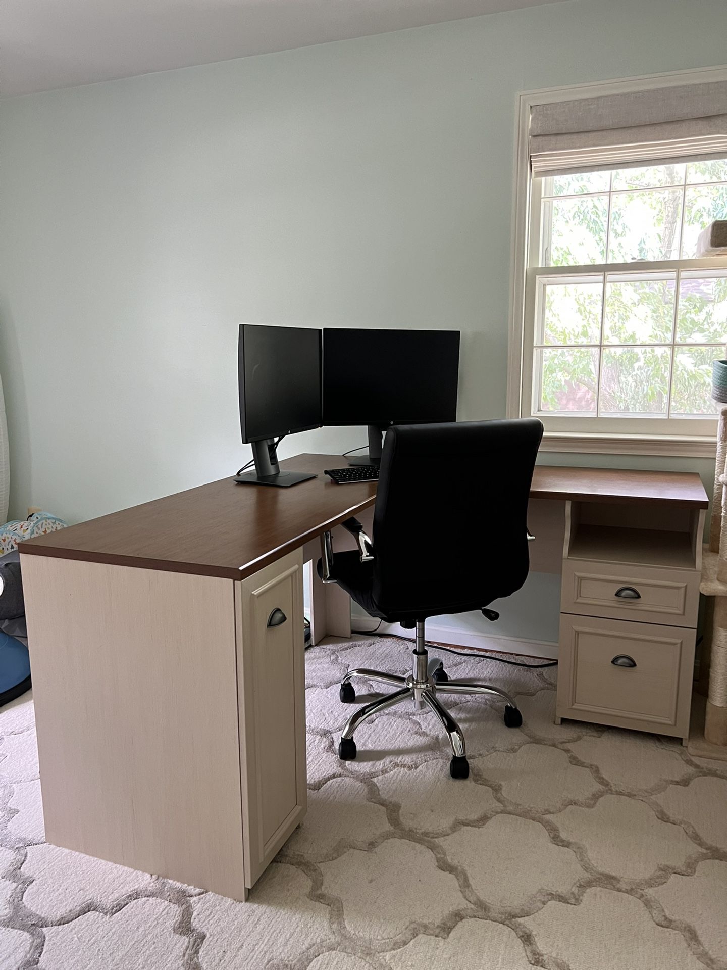 L Shaped Office Desk - Farmhouse Style