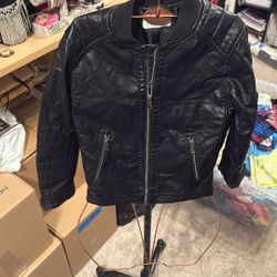Girls Leather Jacket Size 6/7 