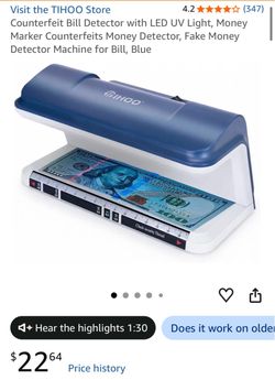 TIHOO Counterfeit Bill Detector with UV Light