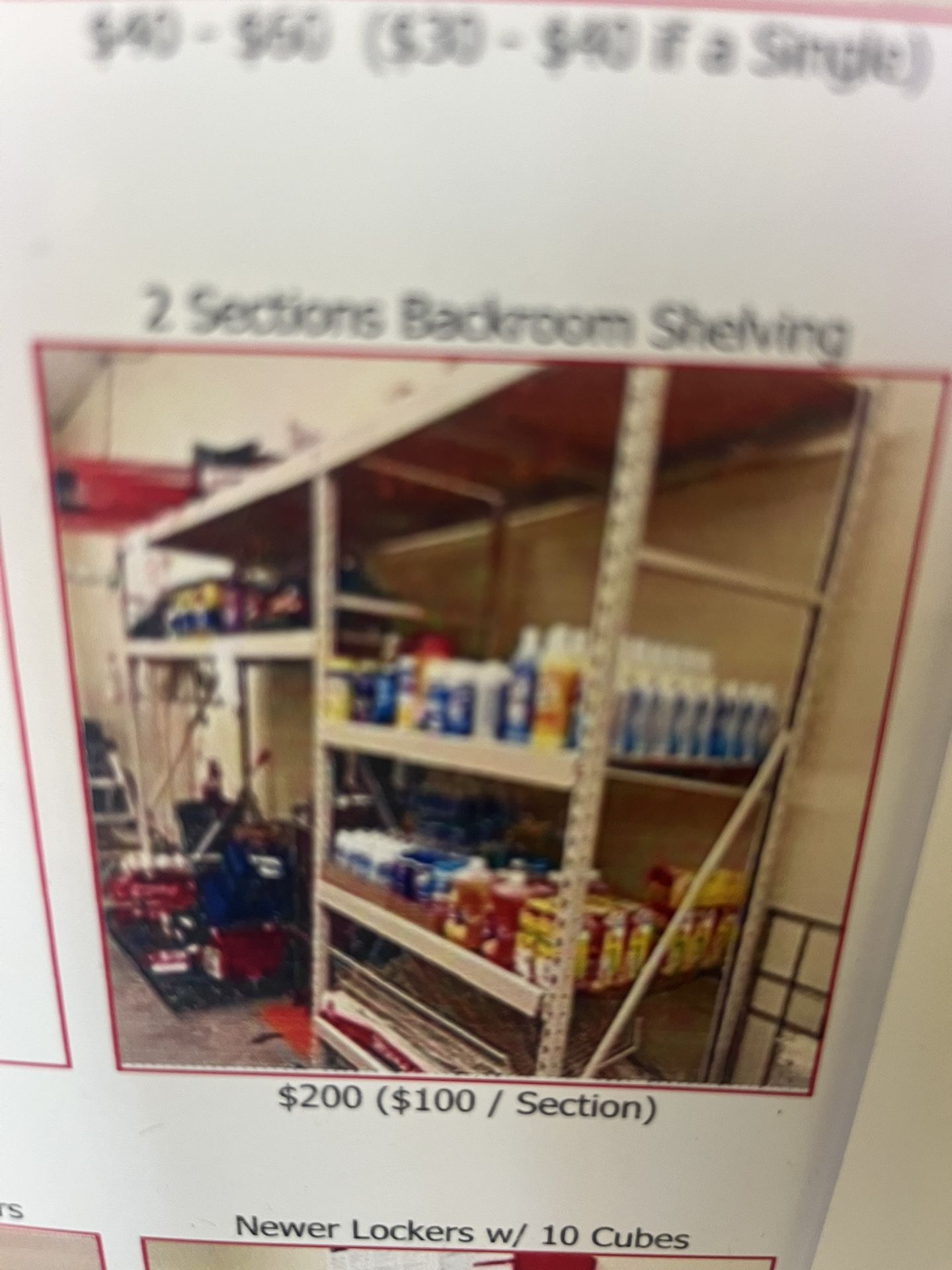 Stockroom shelving