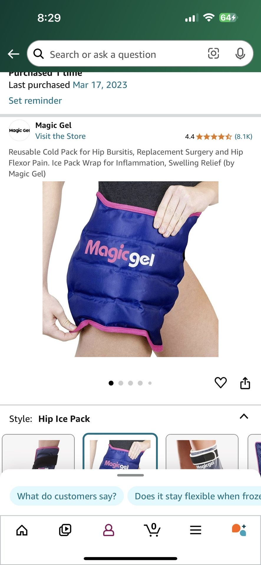 Hip Ice Pack Wrap 