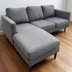 GREY SECTIONAL COUCH SOFA 