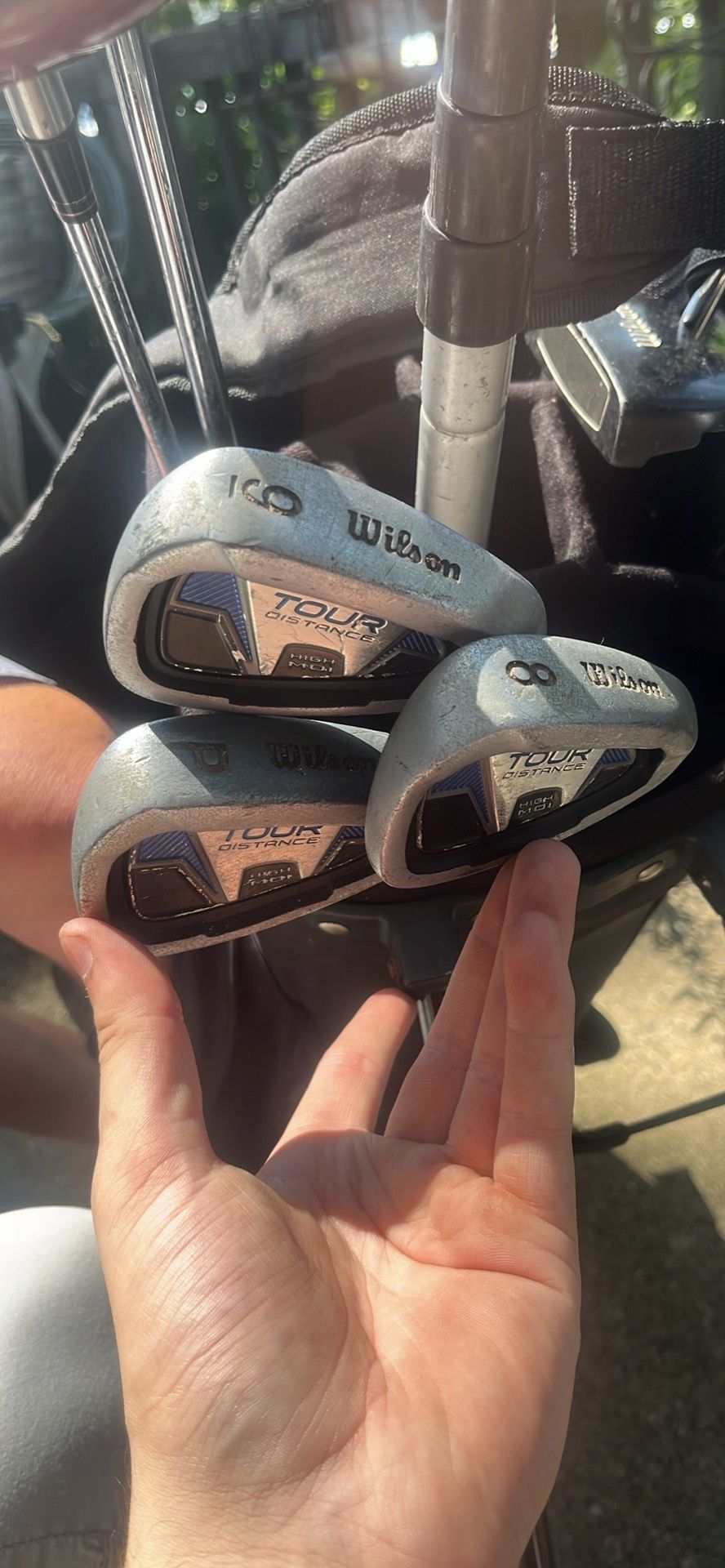 Wilson your distance pw,9, and 8 iron