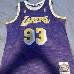 Bape x Mitchell And Ness Lakers ABC Purple Jersey