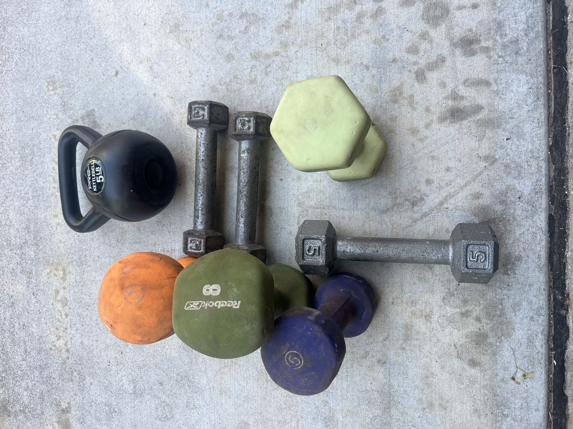 Dumbells And Kettle Ball