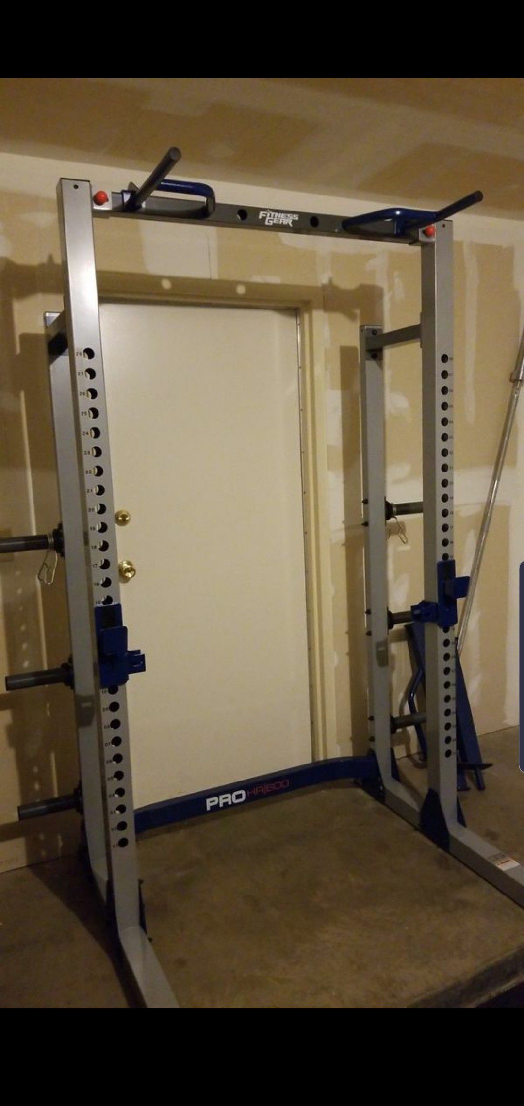 Fitness Gear Pro Half Rack Pro HR600 with accessories