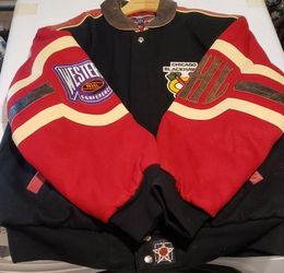 Vintage Chicago Blackhawks Wool & Leather Bomber Jacket