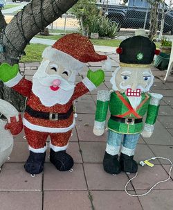Christmas LED Santa And Nutcracker Outdoor Decorations