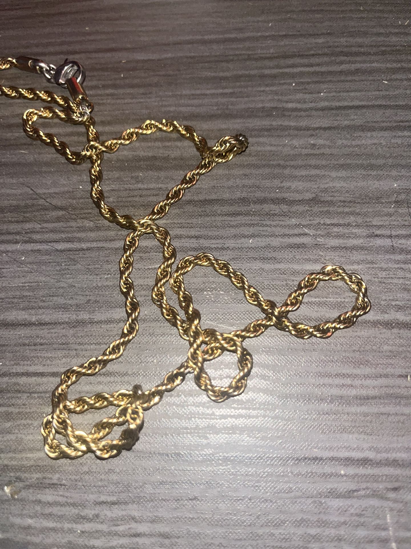 Gold Plated Rope Chain 24”