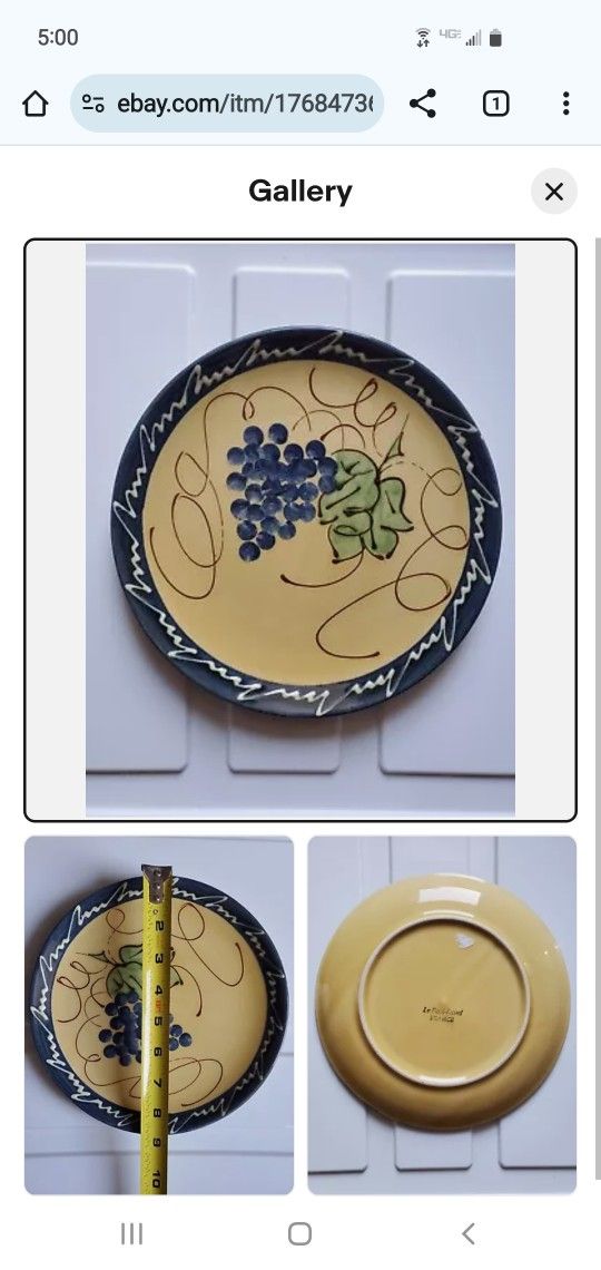 Party Plate French Grapes Wine France Decor Dessert Cheese Snack