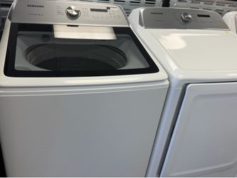 SAMSUNG TOP LOAD WASHER AND DRYER SET STAINLESS DRUM NO AGITATOR