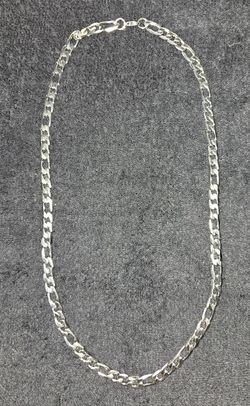 Silver Tone Stainless Steel Figaro Chain - 7.5mm, 24in. Lobster Clasp
