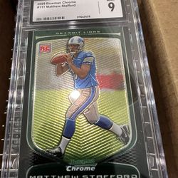2009 Bowman Chrome #111 Matthew Stafford Rookie Card CGC 9 MINT 2026 MVP 
