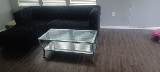 Pillow Top Sectional With Glass Table !!