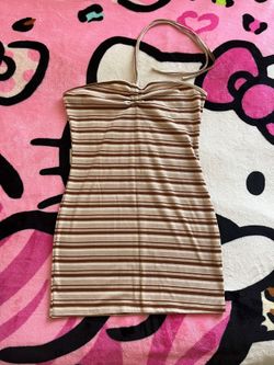 stripped halter dress