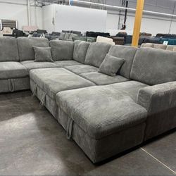 ✅️✅️4-Piece Convertible Sectional
Sleeper Sofa, Chaise Storage, Sofa Storage & USB Port✅️✅️