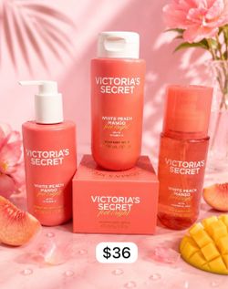 Victoria's Secret White Peach Mango 4-Piece Gift Set
