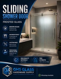 Sliding shower doors frosted