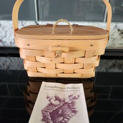 Longaberger Kiddie Purse Basket w/Protector And Booklet. $15 Cash. Higley/Southern.  