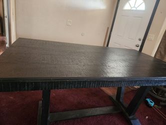 6ft Black Wood Dining Table