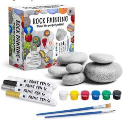 Gate 35 Premium Rock Painting Craft Kit Includes Smooth Pebbles Acrylic Paint Pens Paints Brushes