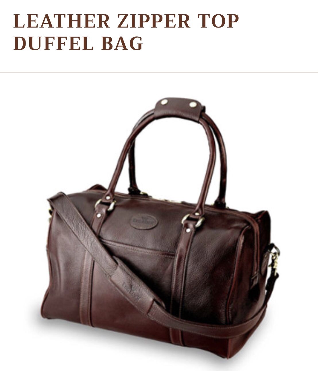 King Ranch Leather Duffle Bag (New without tags)