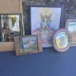 Large Collection Of Vintage Bar Mirrors