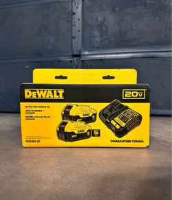 Two DeWalt 20v XR 5Ah Batteries & (1) Charger