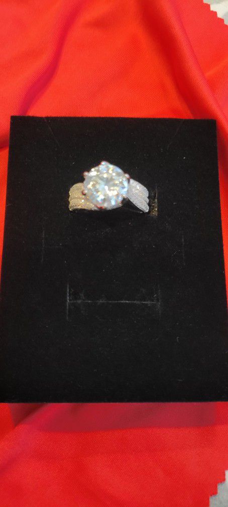 Silver Ring With Moissanite 5ct
