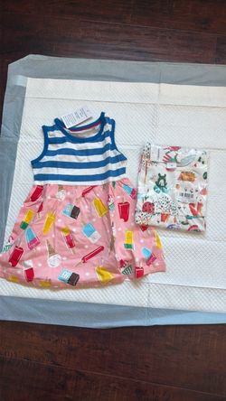 New! Size 3 Girls Sleeveless Dress with Ice Cream Print