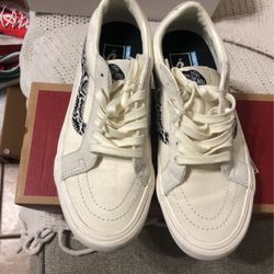  Vans Mujer  Beige  Con Diseño De Color Negro 