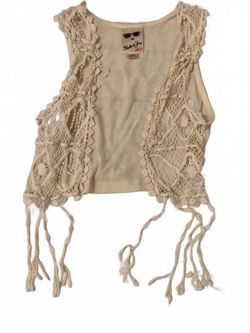 Belle Du Jour Cream Crochet Boho Top | Girls Size Small