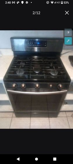 Black Stainless Steel 5-Burner Gas Range samsung