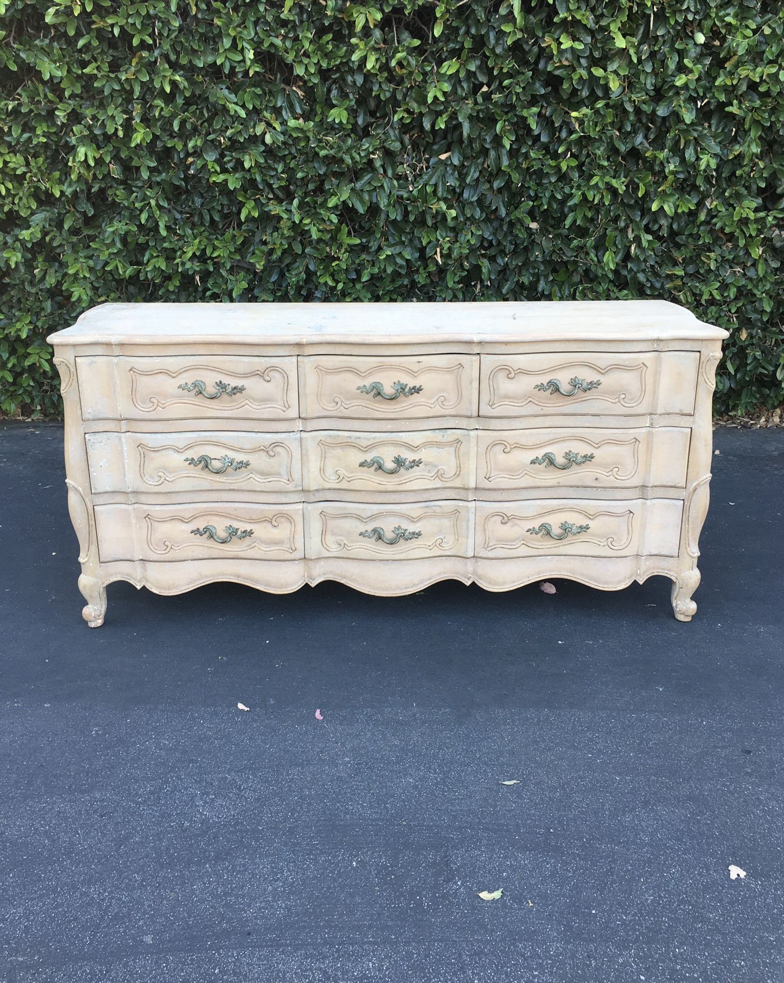 French Provincial Triple Dresser Chest Of Drawers 
