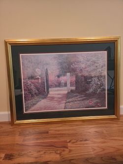 Douglas Grier Framed Lowcountry Art: Gate at Brookstone Garden