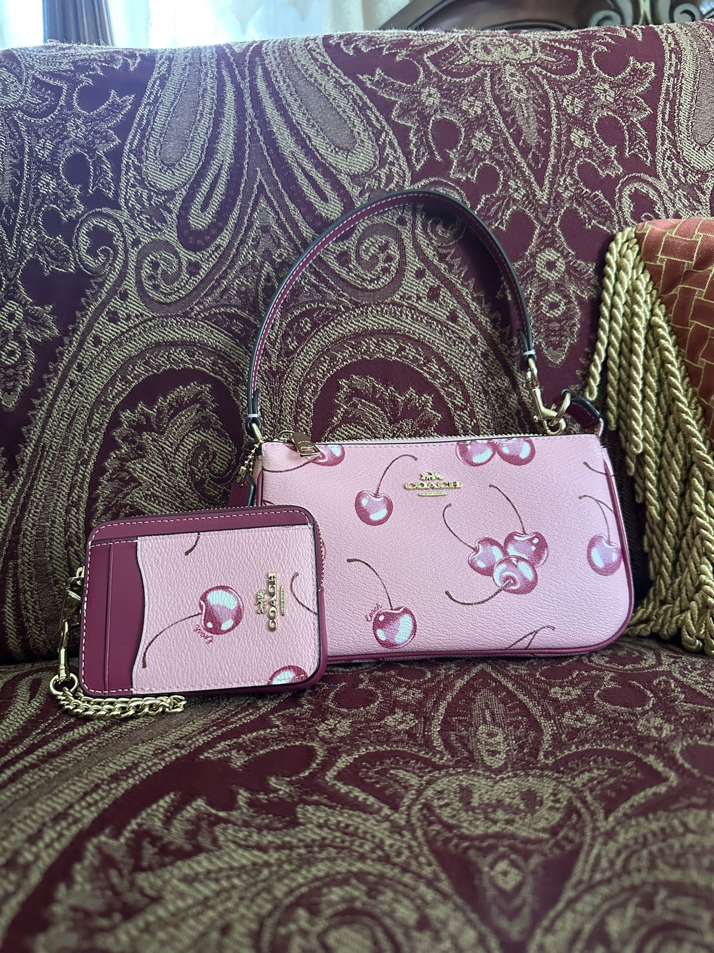 Coach Nolita 19 and Zip Card Cherry Print