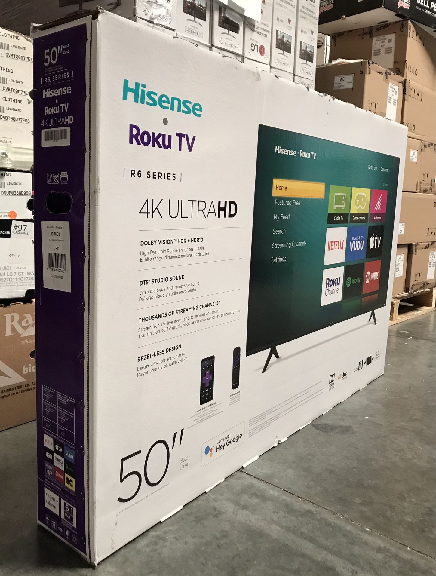 50” Hisense Roku TV With HDR Support -50R6E