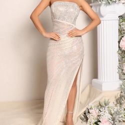 S Beige Maxi Dress (Fashion nova)