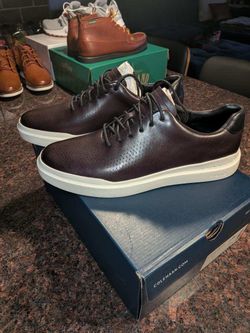 Cole Haan Mens GrandPro Rally Laser Cut Sneakers, Sz 11, Brown Leather, Pinot
