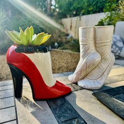 🔥 👠 Super Rare: Retro  High Heel Shoe Planter W Healthy Succulent 🪴 
