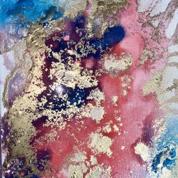 Metallic liquid art 8x10