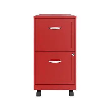 2 Drawer Steel Red File Cabinet