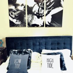 Navy Blue Full Headboard King Size With A King 14 Inches Foam Back Support Mattress The Body Year-Old Must Leave The Country