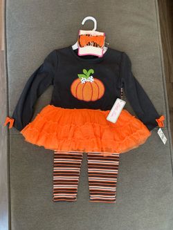 24mo Pumpkin Outfit with Headband